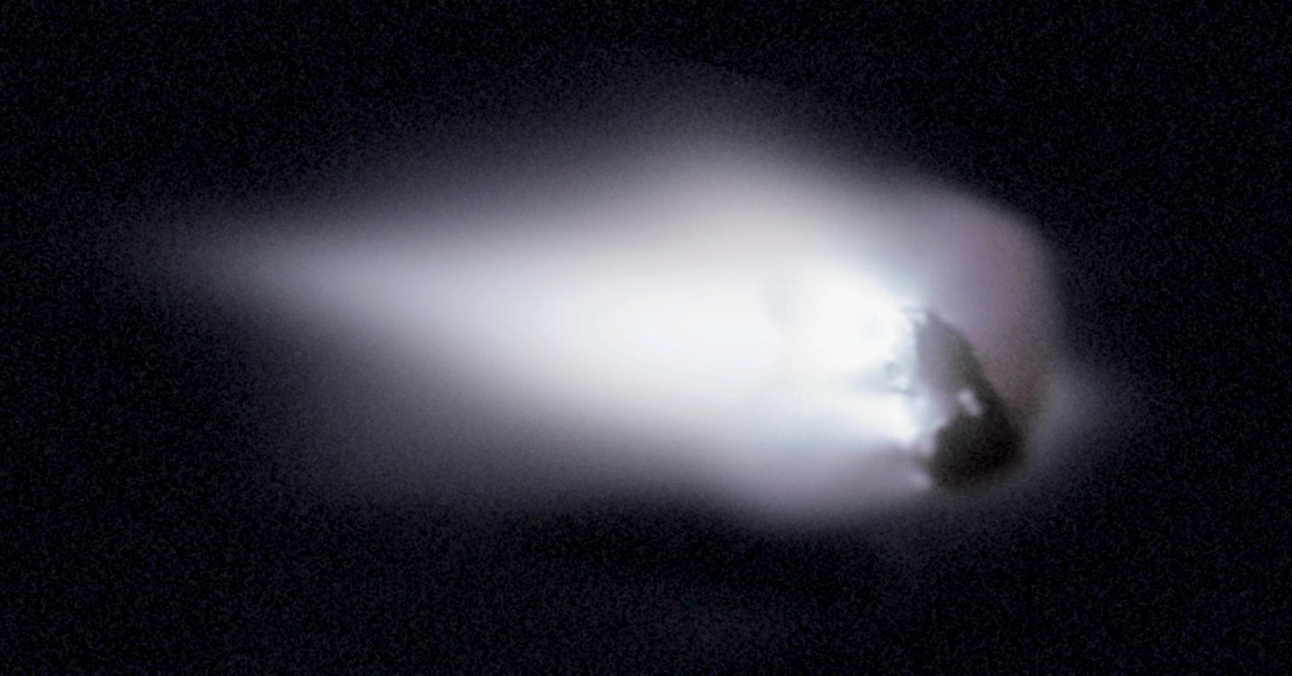The nucleus of Halley's Comet photographed by ESA's Giotto spacecraft in 1986