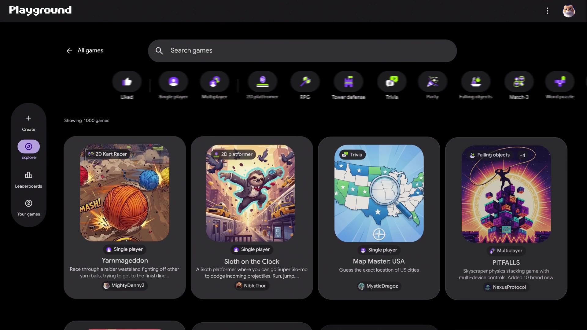 Google Playground Explore gallery